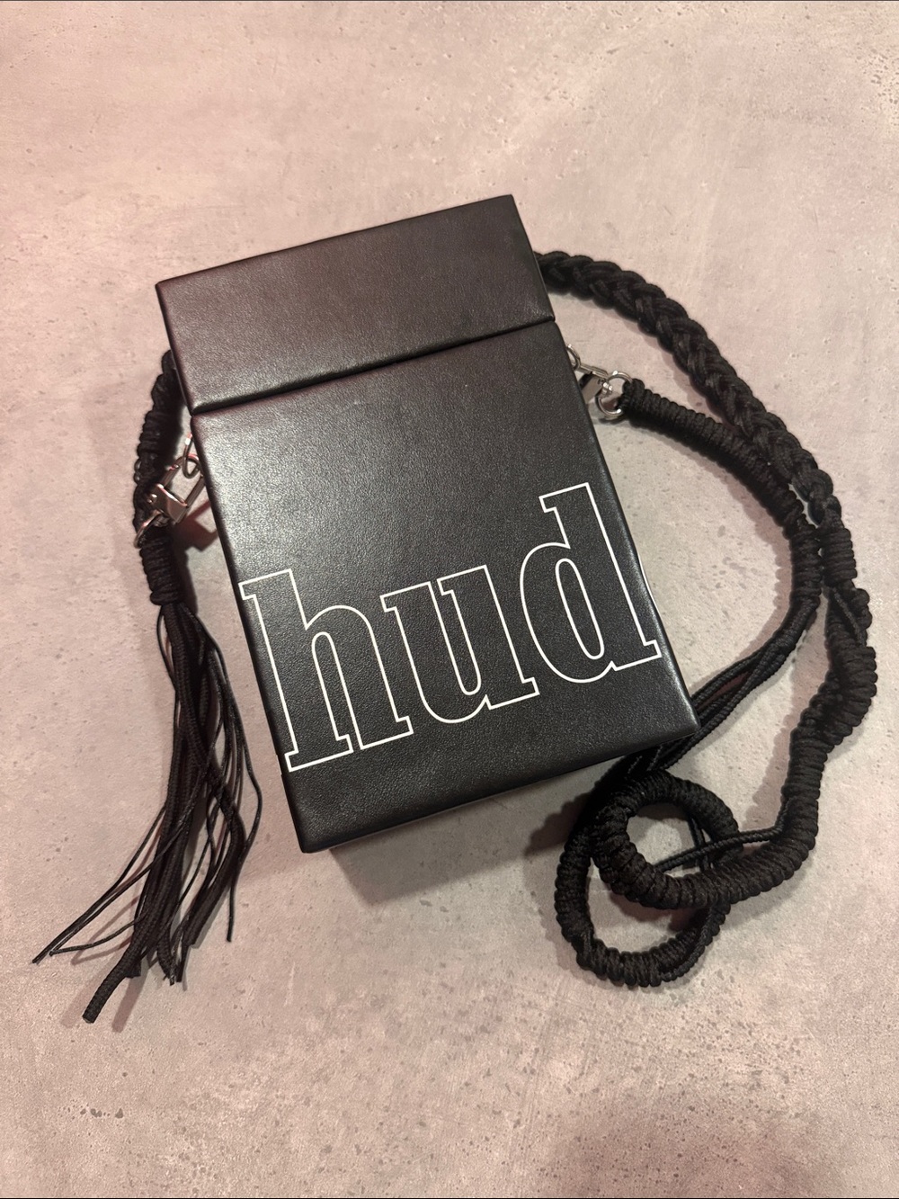 Rhude Black Box Crossbody with Braided Strap
